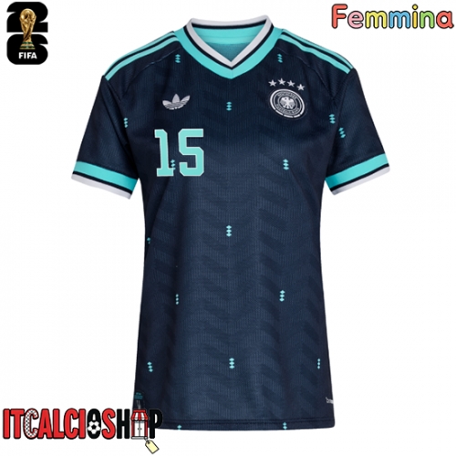 Germania Nico Schlotterbeck #15 Seconda Maglia Femmina Mondiali 2026 Manica Corta